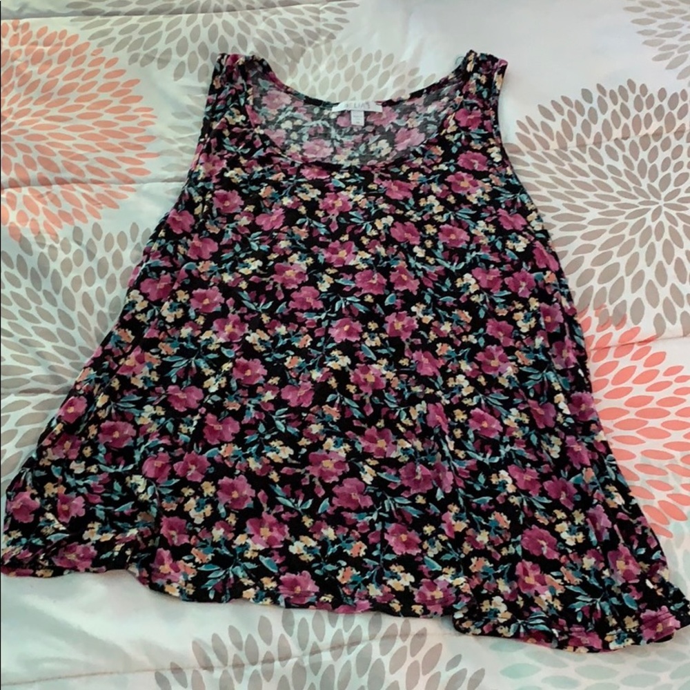Cute Flower Cross Back Tank Top